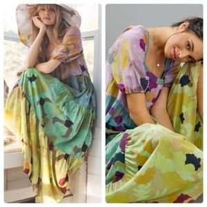 Anthropologie Caroline tiered maxi dress